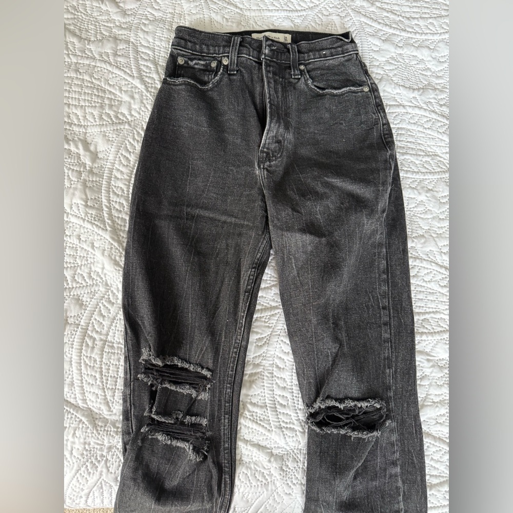 Abercrombie Distressed Black Jeans